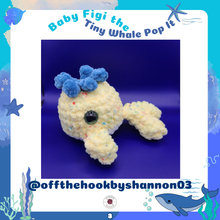 Load image into Gallery viewer, Baby Figi the Tiny Whale Pop It Crochet Pattern
