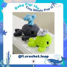 Load image into Gallery viewer, Baby Figi the Tiny Whale Pop It Crochet Pattern
