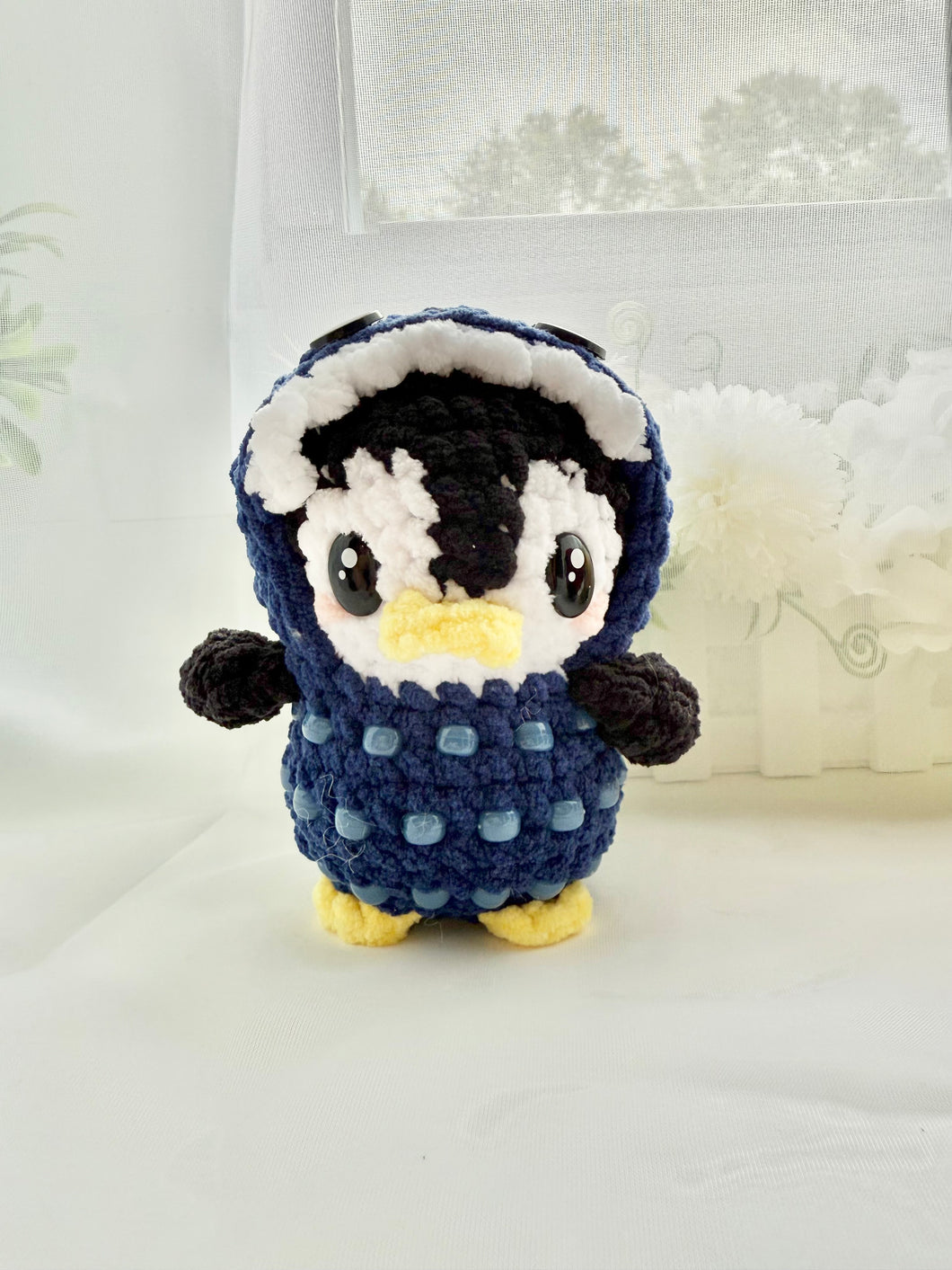 Jaws the Penguin in the Shark Onesie